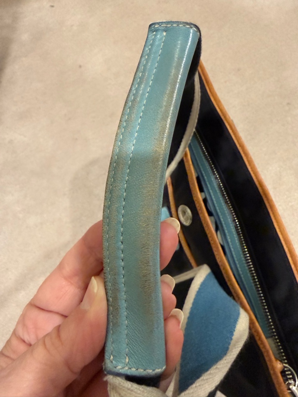 Coach 1941 Black Tote Bag with Light Blue Trim and Tan Accents - Picture 13 of 13